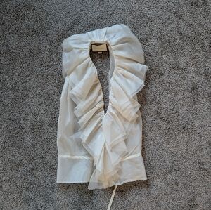 Alexis Cream Organza Halter Top